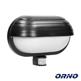 Aplique Oval C/ Sensor Movimentos Pir E27 Ip44 Preto Orno