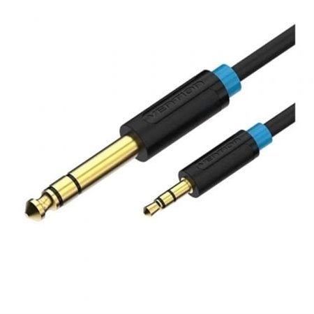 Cabo Estéreo Vention BABBF/ Jack 6.5 Macho - Jack 3.5 Macho/ 1m/ Preto