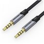 Cabo Estéreo Vention BAQHF/ Jack 3.5 Macho - Jack 3.5 Macho/ 1m/ Cinza