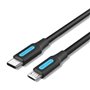 Cabo USB 2.0 Tipo-C Vention COVBH/ USB Tipo-C Macho - MicroUSB Macho/ Até 10W/ 480Mbps/ 2m/ Preto