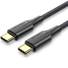 Cabo USB 2.0 Tipo-C 3A Vention TAUBF/ USB Tipo-C Macho - USB Tipo-C Macho/ Até 60W/ 480Mbps/ 1m/ Preto