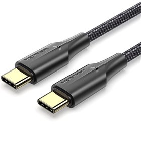 Cabo USB 2.0 USB-C 3A Vention TAUBI/ USB-C Macho - USB-C Macho/ Até 60W/ 480Mbps/ 3m/ Preto