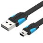 Cabo USB 2.0 Vention VAS-A14-B200/ Mini USB Macho - USB Macho/ Até 10W/ 480Mbps/ 2m/ Azul e Preto