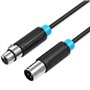 Cabo Stereo Vention BBFBH/ XLR Macho - XLR Fêmea/ 2m/ Preto