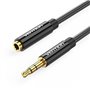 Cabo Stereo Vention BBZBD/ Jack 3.5 Macho - Jack 3.5 Fêmea/ 50cm/ Preto