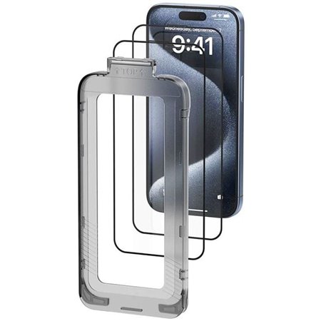Pack de 2 Protetores de Ecrã de Vidro Temperado Vention KUPTCA-10 para iPhone 16 + Ferramenta de Instalação Antipó