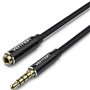 Cabo Stereo Vention BHCBD, Jack 3.5 Macho - Jack 3.5 Fêmea, 50cm, Preto